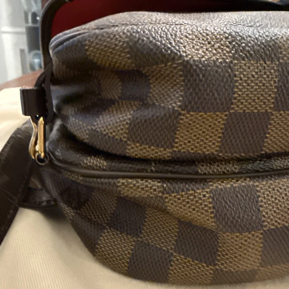 Louis Vuitton Damier Ebene Saumur 30 Pre-Loved Crossbody Bag Brown Authentic